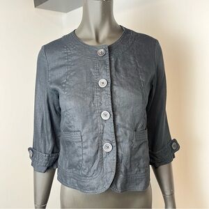 🌿 Marvin Richards linen coat black short jacket
